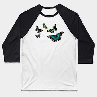 Blue Butterflies Baseball T-Shirt